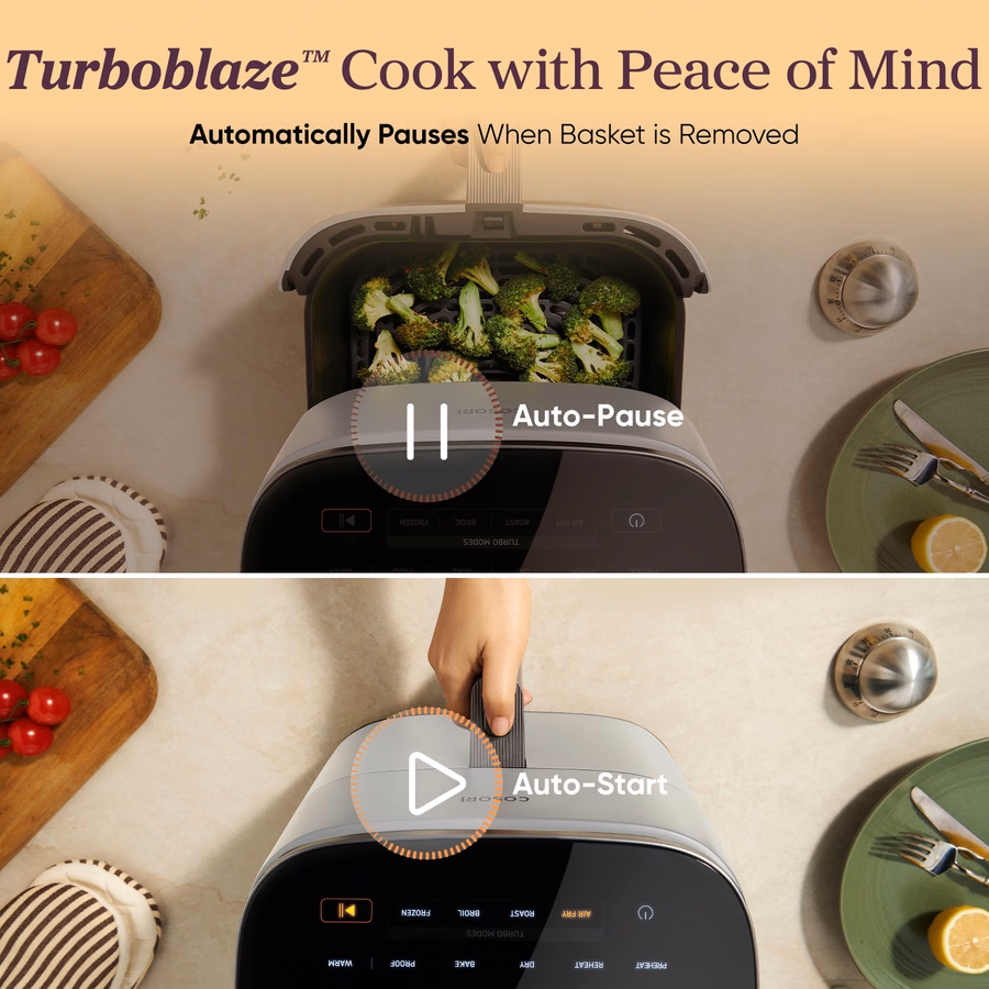 TurboBlaze™ 6.0 クォート エアフライヤー - ライトグレー